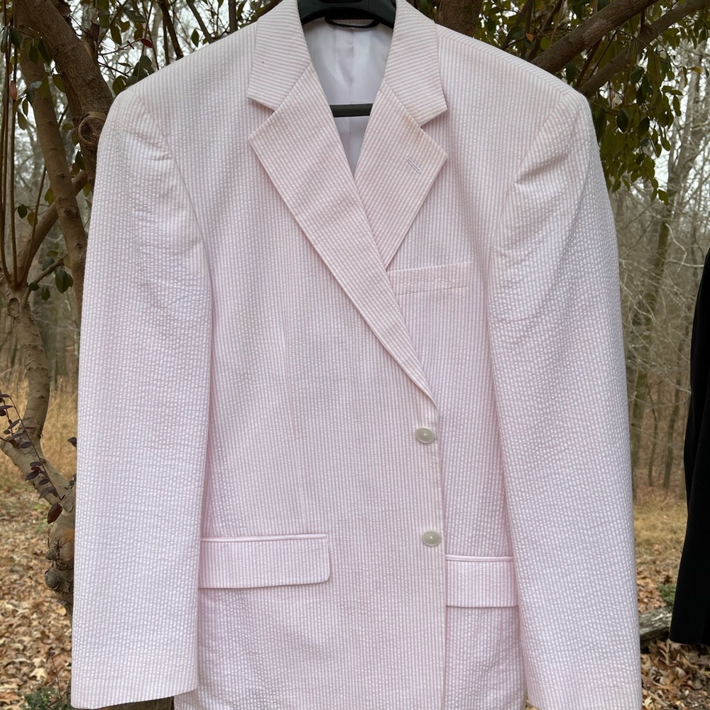Pink Sear-sucker Suit